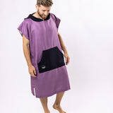 Surf-Poncho Clear Purple - für Frauen & Männer - aus schnelltrocknender und ultra-leichter Mikrofaser